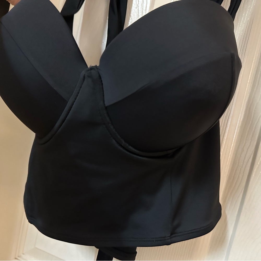 torrid Black Bustier Swim Top